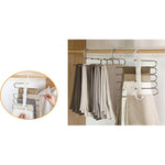 5 in 1 Foldable Multi-Purpose Steel Hanger For Wardrobe Clothes Organizer