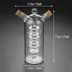 2 in 1 Transparent Dual Glass Olive Oil and Vinegar Dispenser