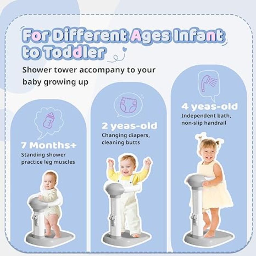 Adjustable Baby Bath Standing Support Anti-Slip For Toddlers