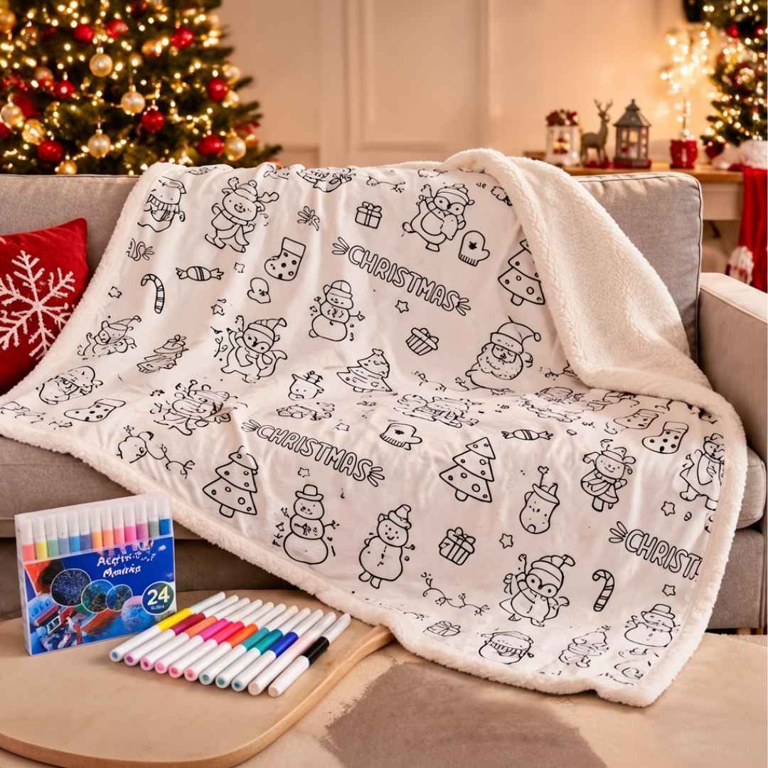 Christmas Coloring Blanket 130x150cm