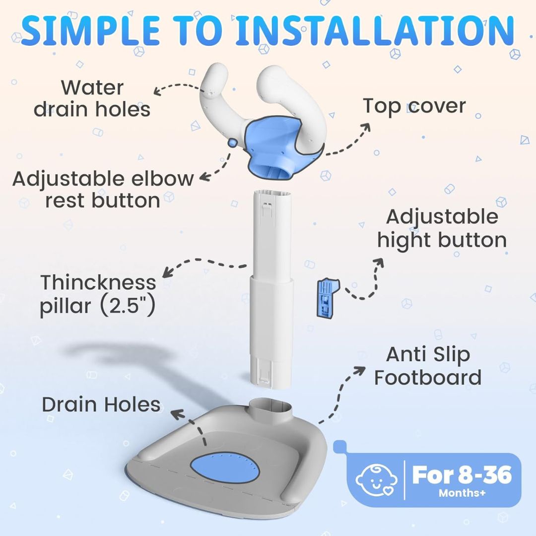 Adjustable Baby Bath Standing Support Anti-Slip For Toddlers