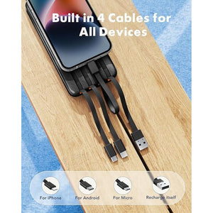 Remax 22.5W Power Bank 20000mAh Fast Charging With Built-In 4 Cables