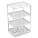 4 Tier Multipurpose Hard Plastic White Storage Rack