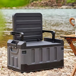 Foldable Outdoors Storage Box With Seat Back For Chair