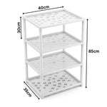 4 Tier Multipurpose Hard Plastic White Storage Rack