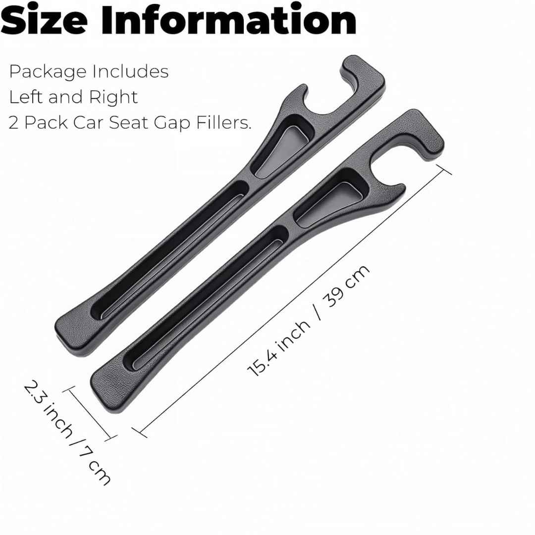 2 Pack Car Seat Gap Filler Black