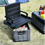 Foldable Outdoors Storage Box With Seat Back For Chair