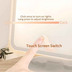 LED Vanity Makeup Mirror 3 Folds With Magnification Touch Screen Control & 180 Degree Adjustable