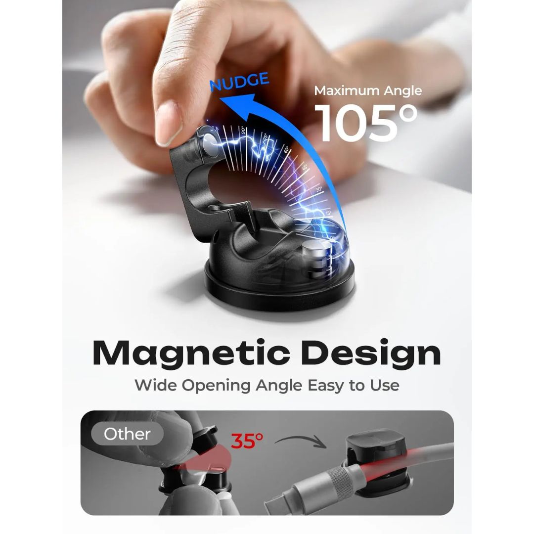 Lisen 6-Pack 360°Rotating Magnetic Cord Holder No-Residue Strong Adhesive Cable Organizer
