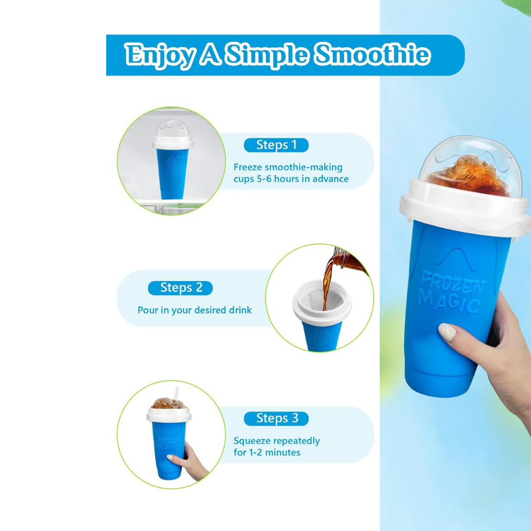 Frozen Magic Slushy Maker Cup With Lid & Straw For All Ages