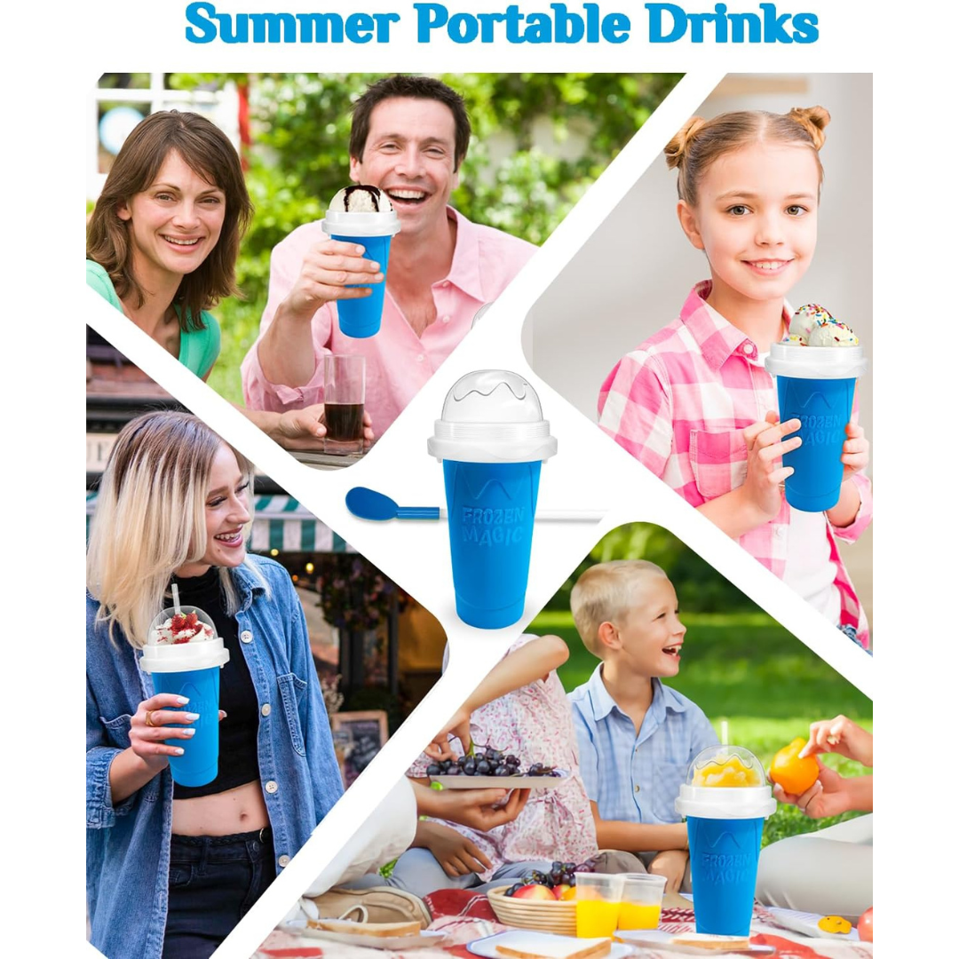 Frozen Magic Slushy Maker Cup With Lid & Straw For All Ages