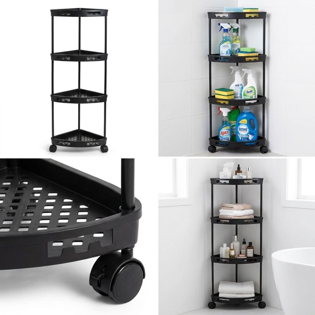 Multifunctional 4-Tier Hard Plastic Corner Organizer