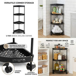 Multifunctional 4-Tier Hard Plastic Corner Organizer