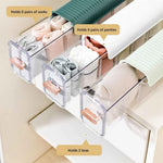 2-Pack Clear Wall Mounted Organizer 6 Cell Drawer