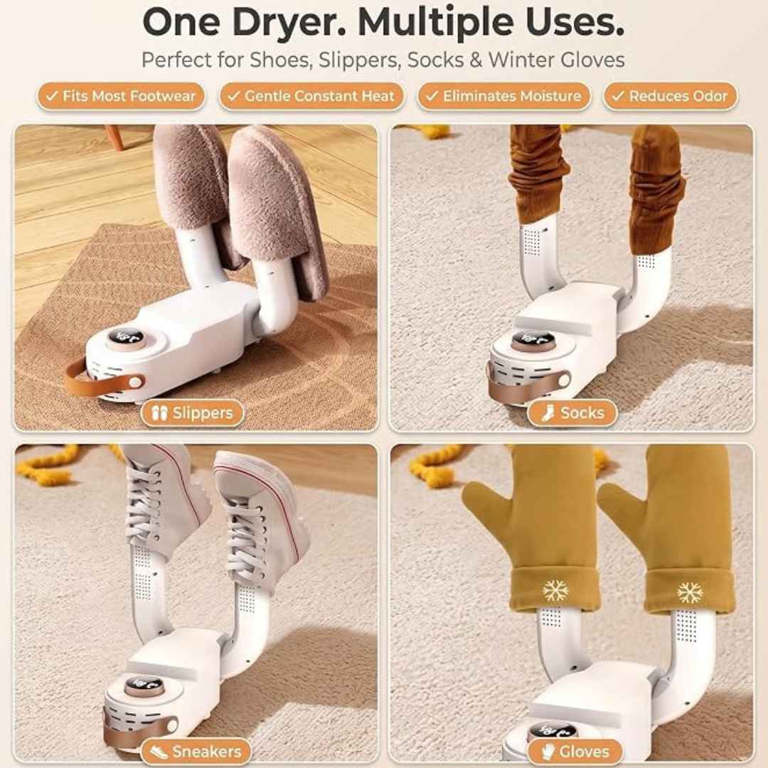 Portable Electric Shoe Dryer With Dehumidifying & Odor Reduction