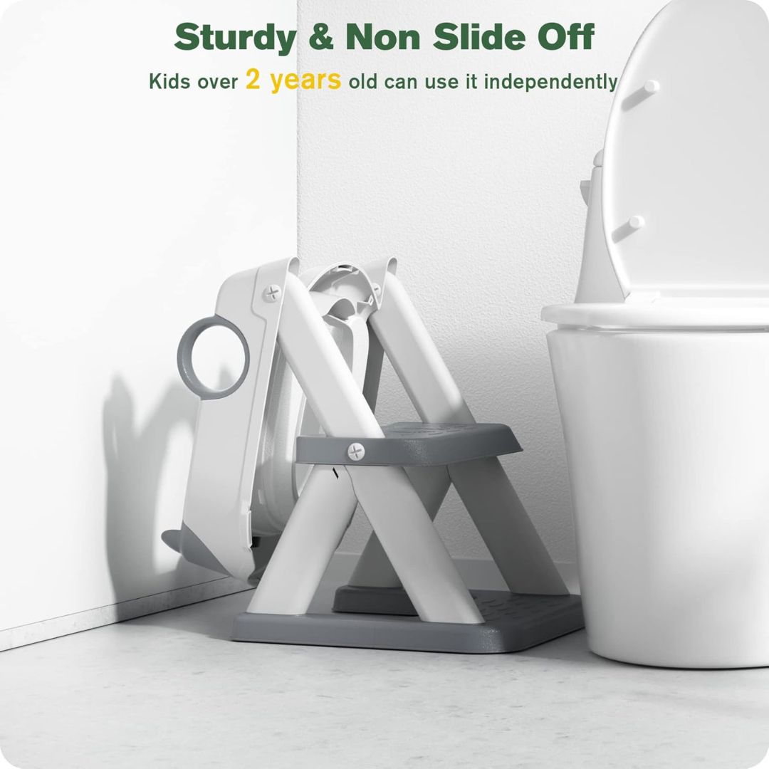 2-in-1 Kids Upgraded Toilet Potty Training Seat With Anti-Slip Pads Ladder