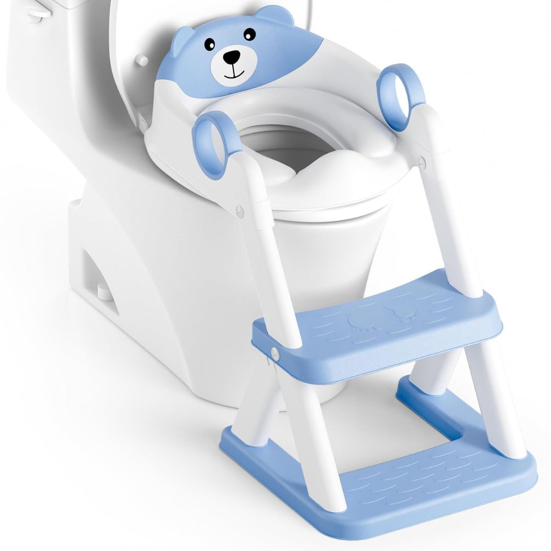 2-in-1 Kids Upgraded Toilet Potty Training Seat With Anti-Slip Pads Ladder