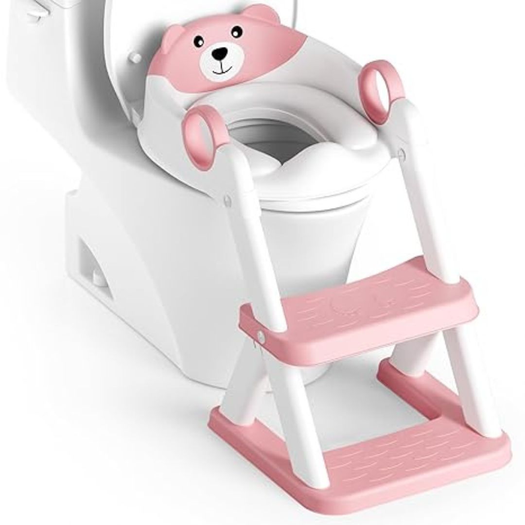 2-in-1 Kids Upgraded Toilet Potty Training Seat With Anti-Slip Pads Ladder