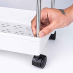 Multipurpose White Storage Organizer Slim Rack Shelf With Wheels