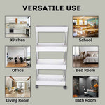 Multipurpose White Storage Organizer Slim Rack Shelf With Wheels