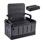 Foldable Outdoors Storage Box With Seat Back For Chair