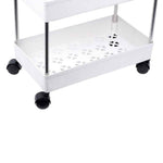 Multipurpose White Storage Organizer Slim Rack Shelf With Wheels