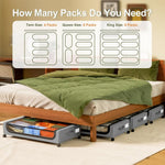 2-Pack 48L Under Bed Storage Fabric Containers With Metal Frame Transparent Lid & Wheels