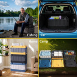 Foldable Outdoors Storage Box With Seat Back For Chair