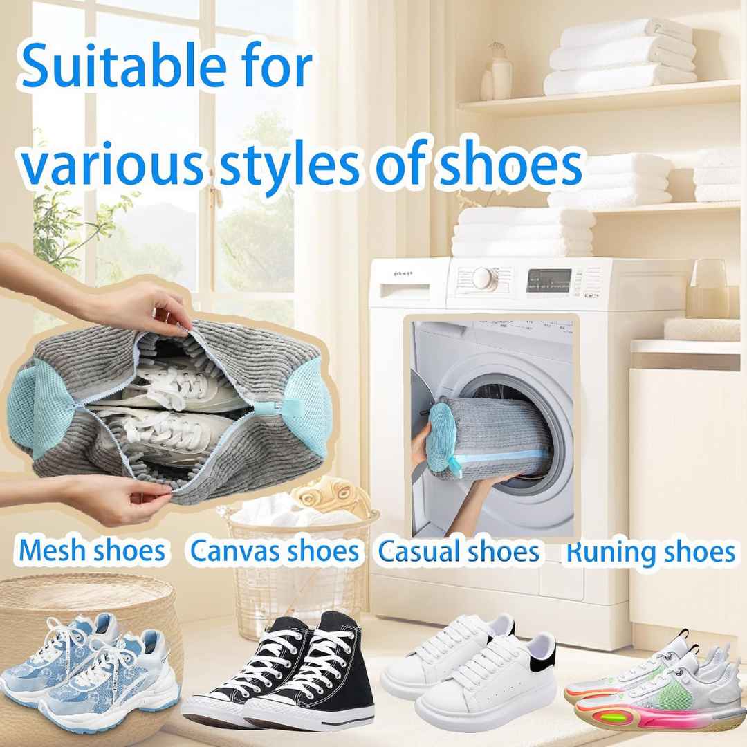 Reusable Shoe Washing Machine Laundry Bag For Washer & Dryer With Self-locking Zipper