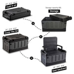 Foldable Outdoors Storage Box With Seat Back For Chair