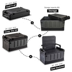 Foldable Outdoors Storage Box With Seat Back For Chair