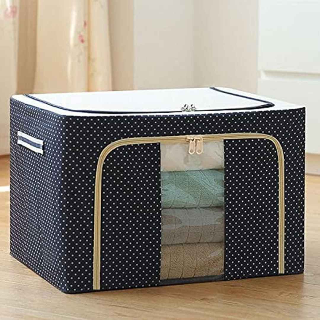 66 Liter Foldable Fabric Storage Bag With Steel Frames