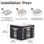 66 Liter Foldable Fabric Storage Bag With Steel Frames