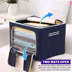 66 Liter Foldable Fabric Storage Bag With Steel Frames