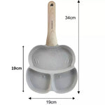 Small 3-Section Non-Stick Marble Coating Frying Pan