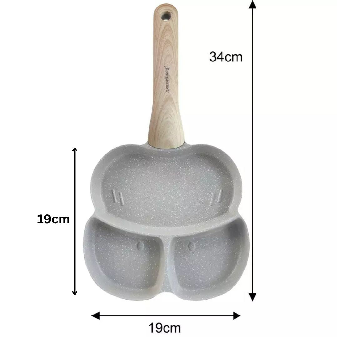 Small 3-Section Non-Stick Marble Coating Frying Pan