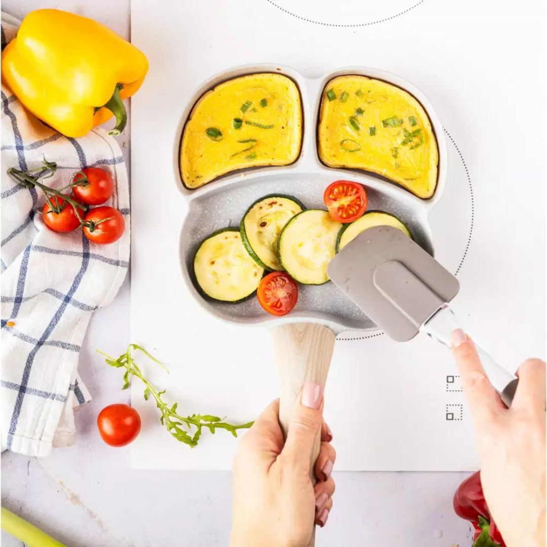 Small 3-Section Non-Stick Marble Coating Frying Pan