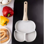 Small 3-Section Non-Stick Marble Coating Frying Pan