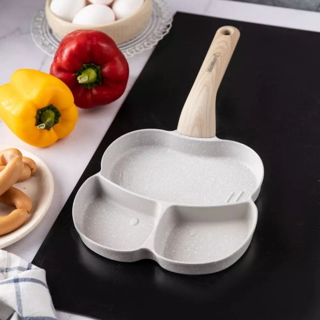 Small 3-Section Non-Stick Marble Coating Frying Pan