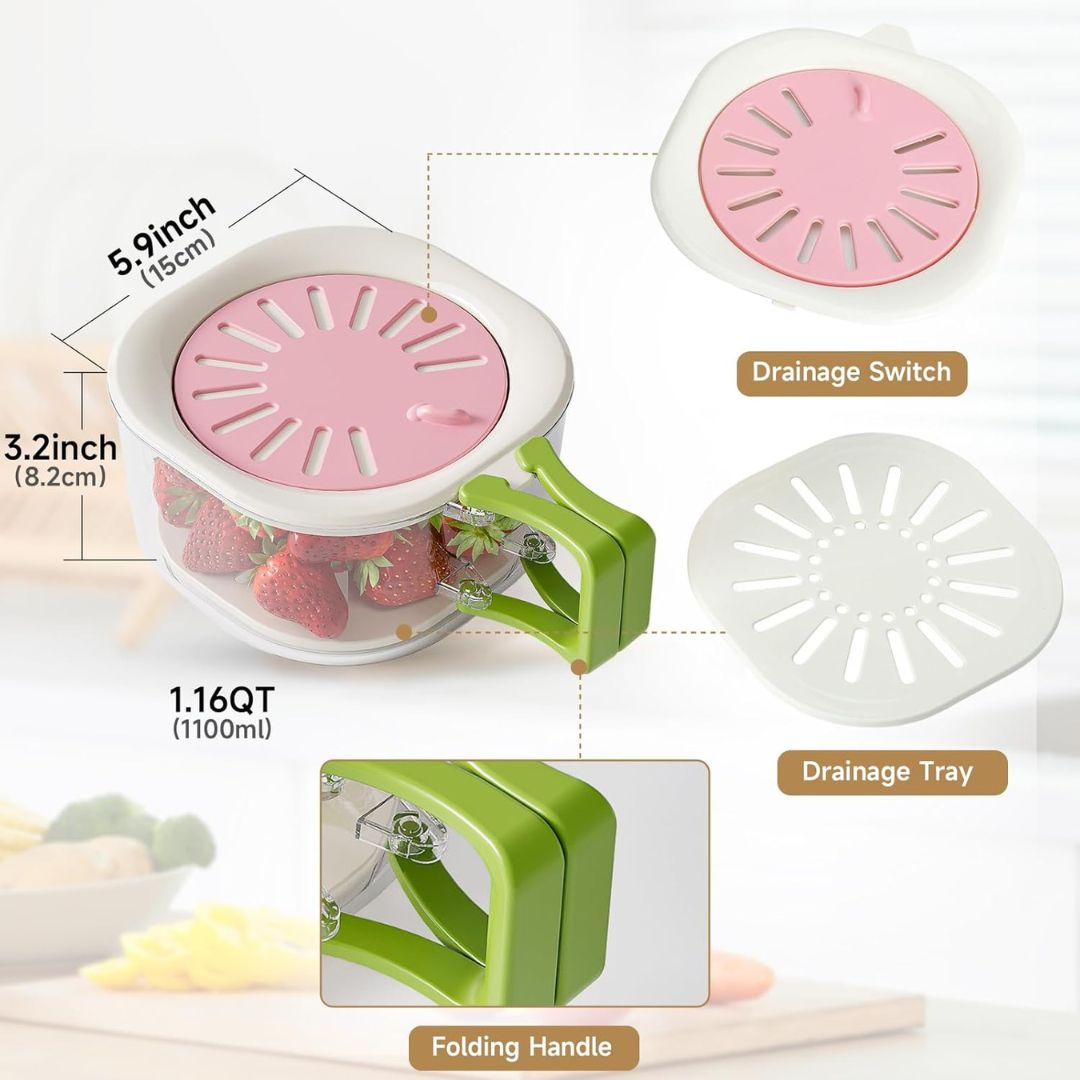 Multifunctional Fruit Vegetable Washer Cleaning Bowl With Strainer