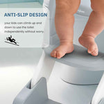 3 IN 1 Foldable Ladder Potty Seat For Kids Adjustable Height Grip Handle & Cushion Seat For Ages 1 to 8 Years
