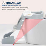 3 IN 1 Foldable Ladder Potty Seat For Kids Adjustable Height Grip Handle & Cushion Seat For Ages 1 to 8 Years