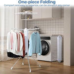 4-Legged Foldable Octopus Drying Rack With Wheels & Aluminum Rods - 360° Rotatable Design