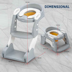 3 IN 1 Foldable Ladder Potty Seat For Kids Adjustable Height Grip Handle & Cushion Seat For Ages 1 to 8 Years