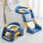 3 IN 1 Foldable Ladder Potty Seat For Kids Adjustable Height Grip Handle & Cushion Seat For Ages 1 to 8 Years