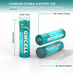 GMCELL Pack of 4 AA Rechargeable Lithium Batteries 1.5V 3000mWh 1000Cycles