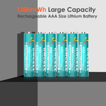GMCELL Pack of 4 AAA Rechargeable Lithium Batteries 1.5V 1300mWh 1000Cycles