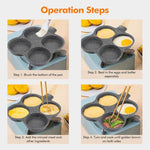 4-Slot Aluminium Non-stick Frying Pan