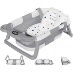 Collapsible Baby Bathtub For Newborn With Thermometer & 1 Soft Floating Cushion