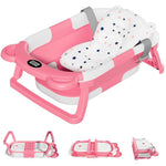 Collapsible Baby Bathtub For Newborn With Thermometer & 1 Soft Floating Cushion